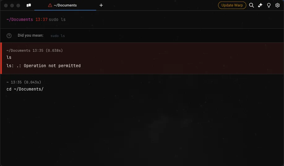 Permission error on macOS
